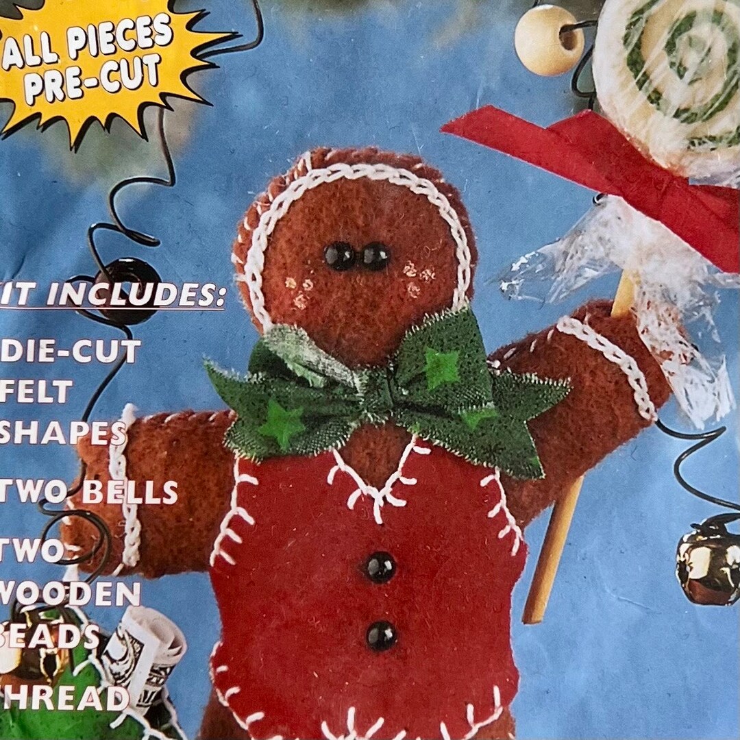 Felt Ornament Kit Precut DIY Felt Shapes True Vintage 90s Etsy