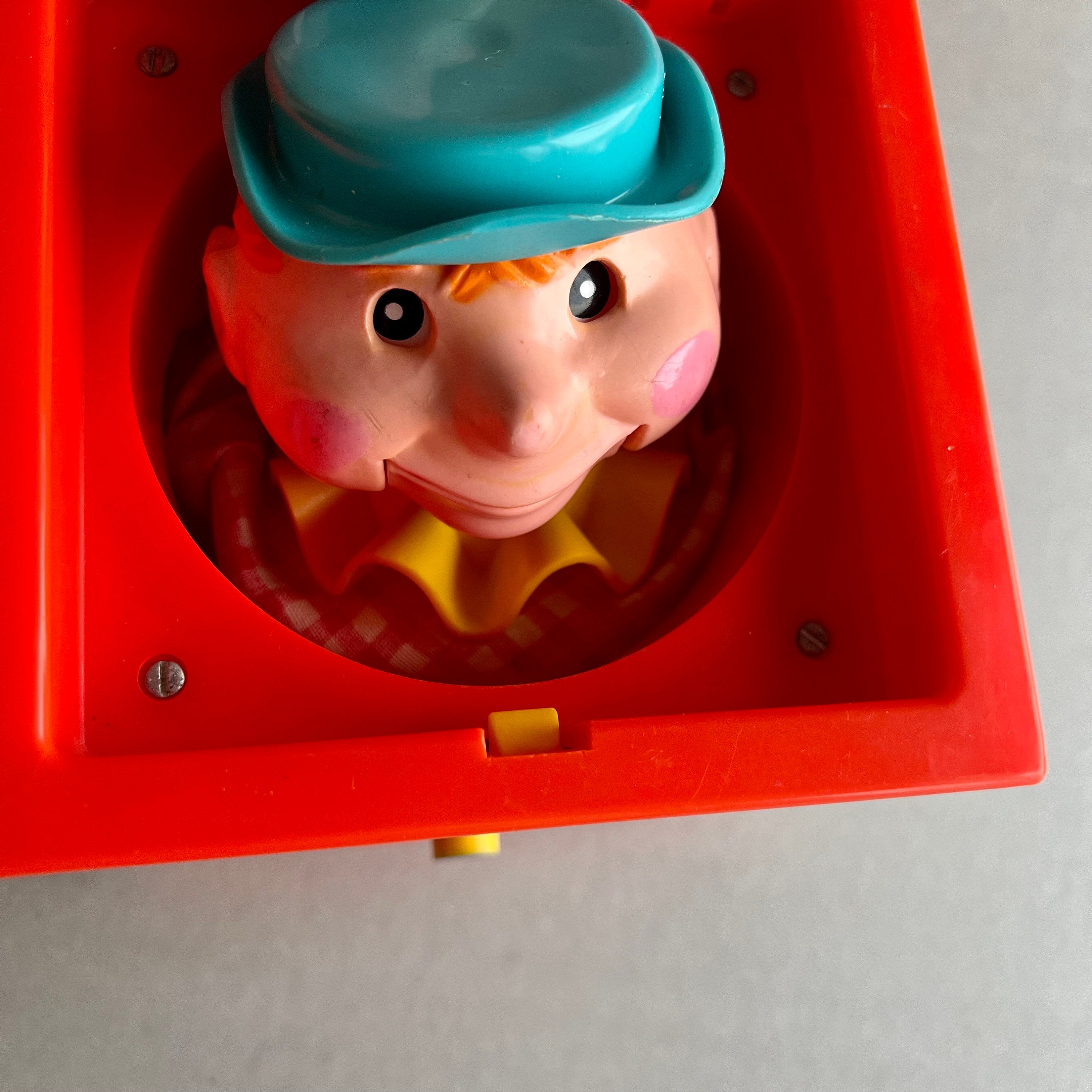 Classic Surprise Fisher Price Jack in the Box Toy Rare Vintage Puppet Toy, 1970, Old Colorful
