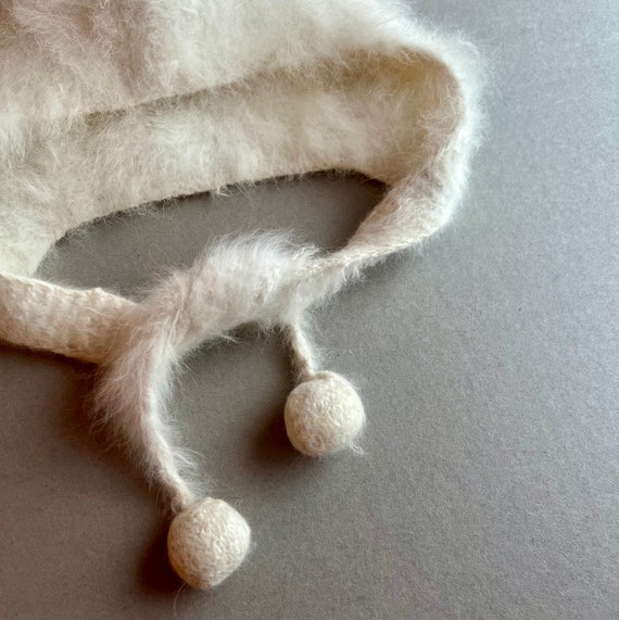 Rabbit fur fluff hat for baby boy, girl: rare vin… - image 3