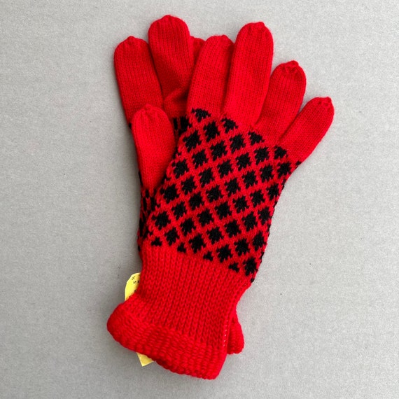 True vintage Christmas gift, colorful knit gloves… - image 5