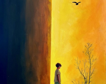 Original Artwork: Child in Light - Contemplative Fine Art - Oil painting - Wall decor