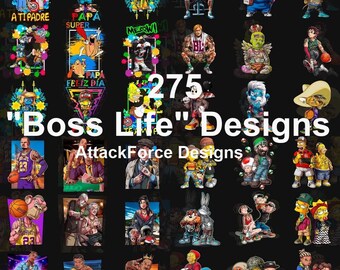 275 "Boss Life" designs t-shirt designs tumbler designs mug designs t-shirt dtf designs t-shirt dtg designs t-shirt sublimation designs png