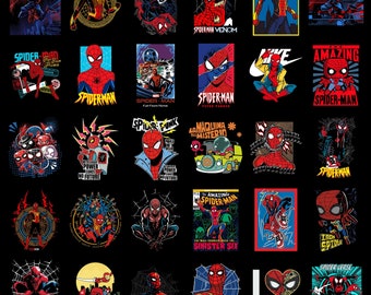 122 Spider-man Designs PNG Ai T-shirt designs dtf designs dtg designs screen-printing designs kids t-shirt designs png designs pod designs