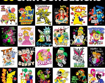 50 Diseños de dibujos animados PNG Diseños de camisetas de dibujos animados Diseños de tazas de dibujos animados Diseños de tazas de sublimación de dibujos animados Diseños de camisetas dtf de dibujos animados Diseños dtf