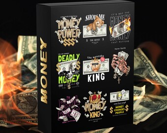 62 Money T-Shirt Designs Money Mug Designs Money Screen-printing designs Money Sublimation Designs Money DTF Designs PNG POD Designs T-shirt
