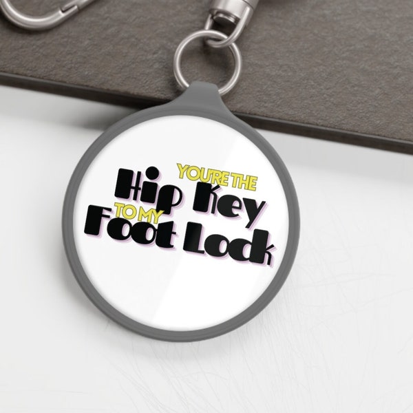 Aerials Keychain, Silks Keychain, circular, "You're the Hip Key to my Foot Lock", aerials gift, new driver gift