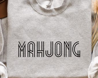 Art Deco Mahjong Sweatshirt: Unisex Cotton-Blend Crewneck