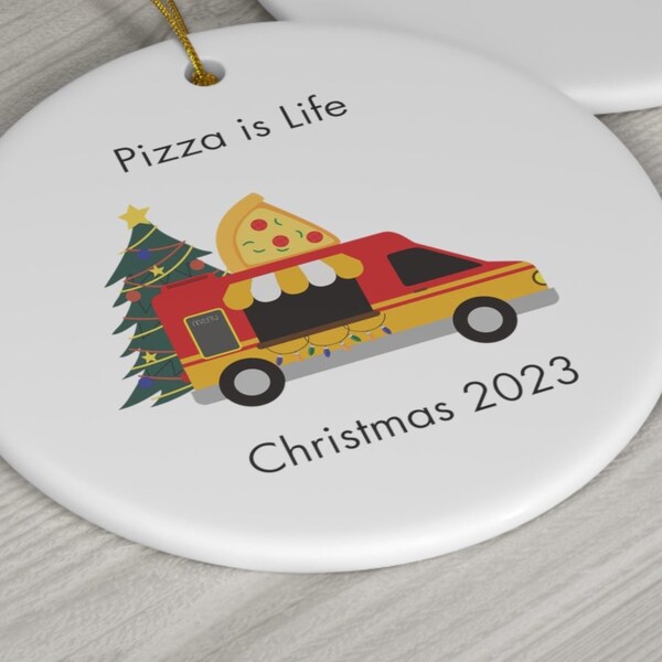Pizza Truck Ornament Etsy