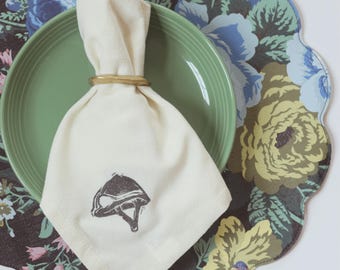 Cloth Horse Racing Napkins - 20"x 20" natural cotton, hand-carved block prints, Derby/Preakness/Belmont/Keeneland Decor and hosting gifts