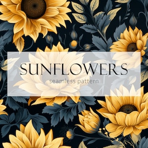 Sunflower Seamless Pattern: Printable Floral Texture (Digital Download)