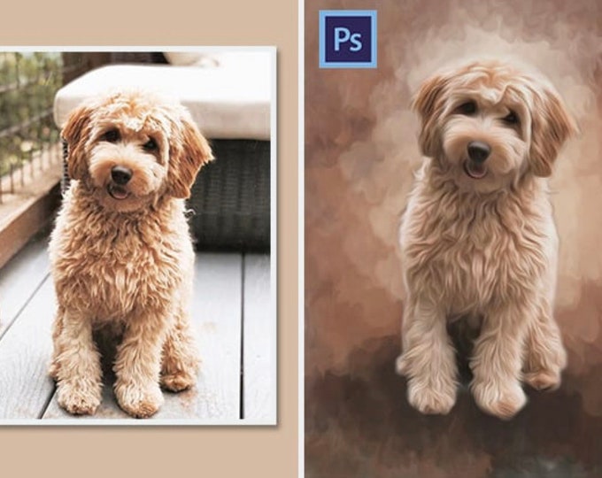 Realistic Pet Portrait, Digital Oil Painting, Custom Dog Portraits, Custom Portrait Pet, Pet Family Portrait, Pet Portrait Hand Painted