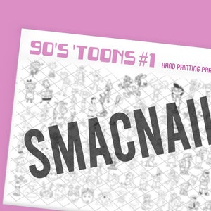 90's Toons #1 - Cartoon Character Nail Art Practice Sheet - * DIGITAL DOWNLOAD * vintage cartoons 1990s