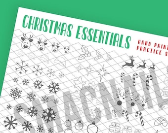 Weihnachten Essentials Nail Art Praxis Blatt * DIGITAL DOWNLOAD * Weihnachten Urlaub Winter designs