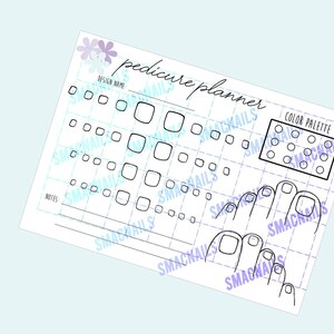 Pedicure Planner Sheet, Nail Art Practice (Digital Download)