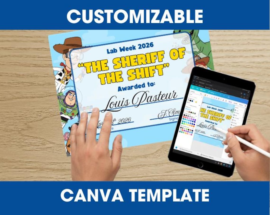 Editable Lab Week Award Certificate Template | Lab Story 2026 Medical ...