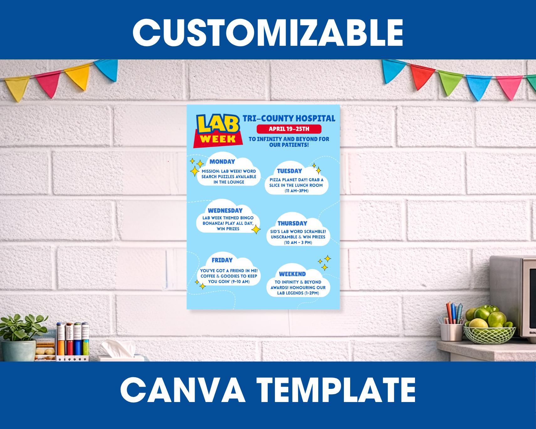 Editable Lab Week Schedule / Itinerary Canva Template | Lab Story 2026 ...