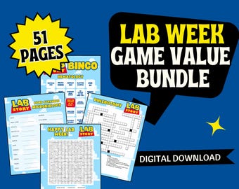 ラボウィークゲーム メガバンドル | 51ページの印刷可能パズル - ビンゴ、ワードサーチ、クロスワード、ワードスクランブル | ラボストーリー 2026