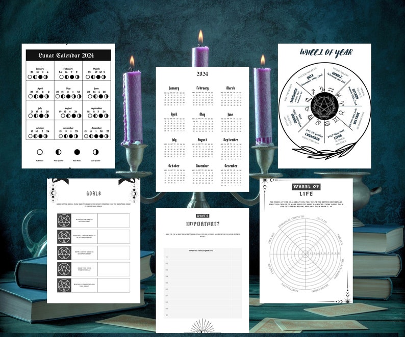 2024 Witches Planner Witchy Planner Pages Bundle PRINTABLE Witches Planner Witch's Planner