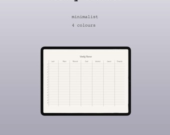 Weekly Planner - minimalist - gray