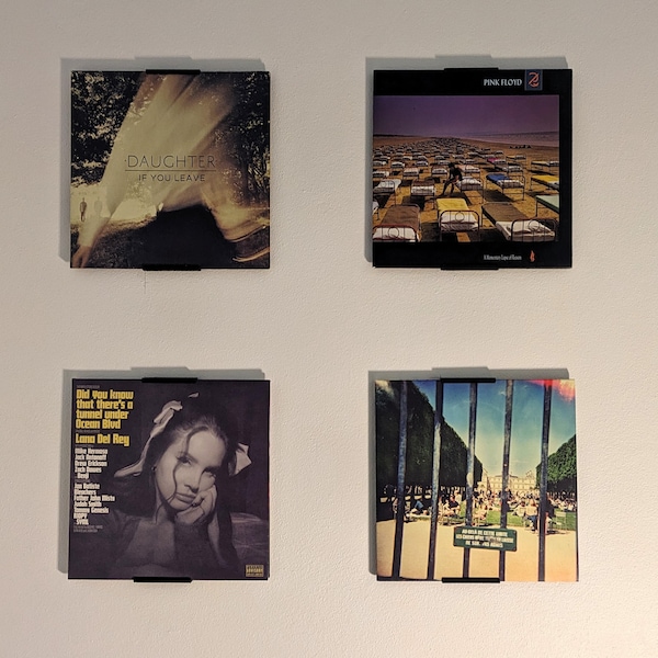 Streamlined Wall Mounted Vinyl Record Holder Display – Easy Install – Screw/Adhesive Mounting