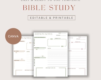 Bible Study Digital Canva Template, Bible Summary, SOAP, Devotional Journal, Prayer Journal, Printable Bible Template, Faith, PDF