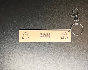 Llavero de madera de 4" Boo Ghost