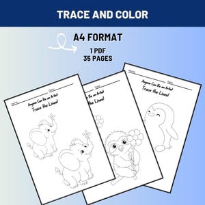 Printable Trace the Pictures Worksheet, Fun Prewriting Activity for Kids, Fine Motor Skills Practice