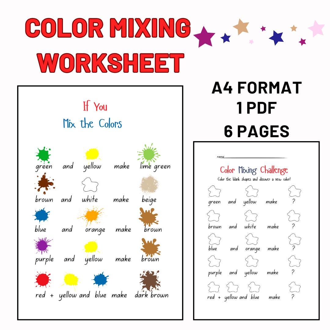 Color Mixing Worksheet for Kids | Learn Colors Activity | Printable ...