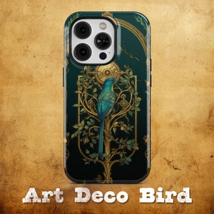 Art Deco Bird Phone Case, iPhone 15 Case, Galaxy S23 Case, iPhone 14 Case, Galaxy S22 Case, iPhone 13 Case, iPhone Case, Art Deco Phone Case