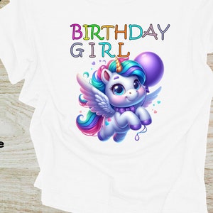 Birthday Girl Unicorn T-Shirt, Unicorn birthday shirt, Unicorn birthday themed party, Gift Ideas for Birthday Girl, toddler youth shirt