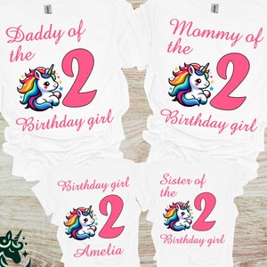 Unicorn birthday family shirts, girls unicorn birthday shirt, personalized family birthday tee, Unicorn birthday Family Matching Shirts