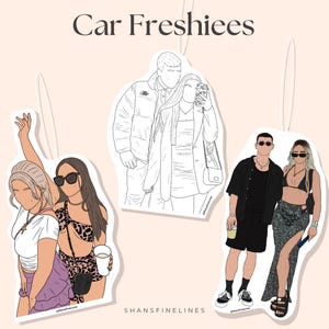 Personalised Illustration Car Air Freshener | Custom Car Air Freshener | Scented Freshener | Custom Car Freshener | illustration freshener