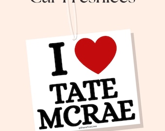 Amo el ambientador de coche TM / Ambientador personalizado / Freshiee perfumado / Ambientador de coche personalizado / celebridad / Meme /