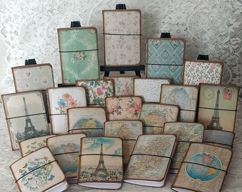 Vintage-Inspired Pocket Notebooks /Handmade / Small Notebooks / Pocket Journals / Mini Notebooks / Maps / Travel / Floral / ***NEW STOCK***