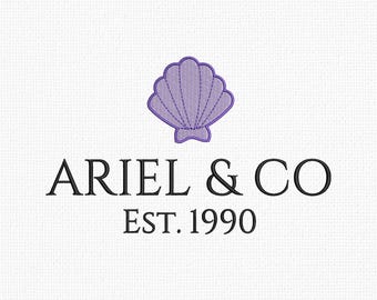 Diseño de bordado de sirena de Ariel and Co. (Descarga instantánea)