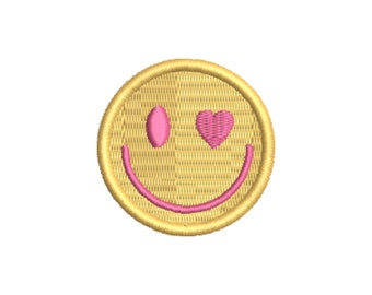 Flirty Smile Emoji Embroidery Badge Patch For Bags Hoodies T Shirts