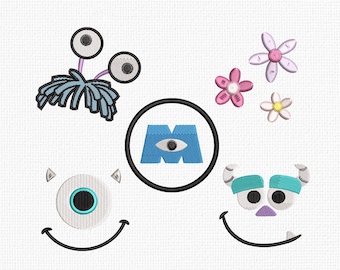 Monsters Sully Boo Mike Embroidery Designs Instant Embroidery Download