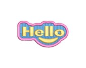 Funky Hello Embroidery Design, Hippie Embroidery File (dst emb exp pes jef vp3)
