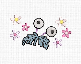 Boo Embroidery Design Flowers Monsters Embroidery