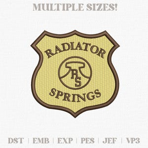 Distintivo ricamato Radiator Springs, toppa ricamata per auto, download digitale