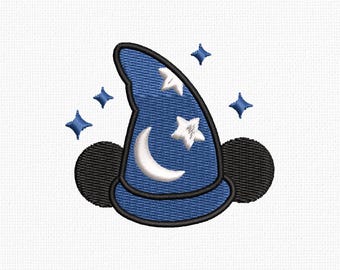 Magisch Mickey-borduurontwerp Instant borduurwerk downloaden Sorcerer Mouse