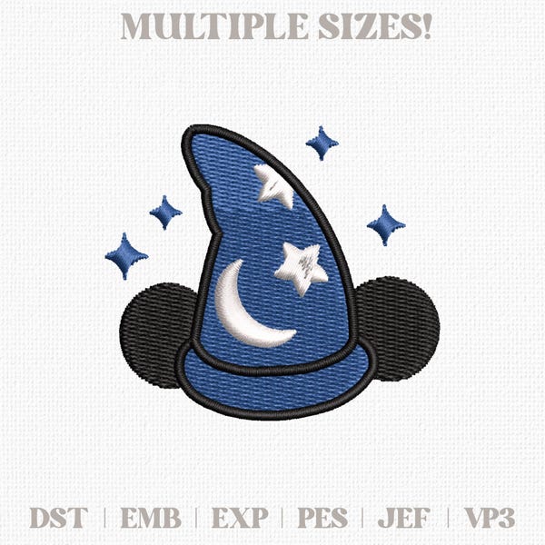 Magic Mickey Embroidery Design Instant Embroidery Download Sorcerer Mouse