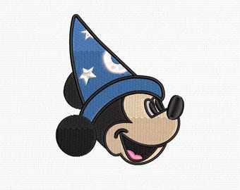 Magisch Mickey-borduurontwerp Instant borduurwerk downloaden Sorcerer Mouse