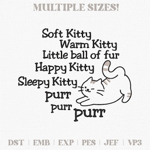 Weiche Kitty Warme Kitty Stickdatei