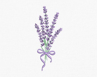 Lavender Bouquet Embroidery Design For Weddings Spa Cushions Hoodies