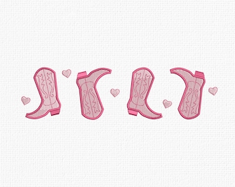 Cowgirl Boots Embroidery Design: Rodeo Machine Embroidery (Digital Download)