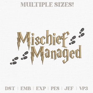 Mischief Managed Embroidery Design Merauders Map (Digital Download)