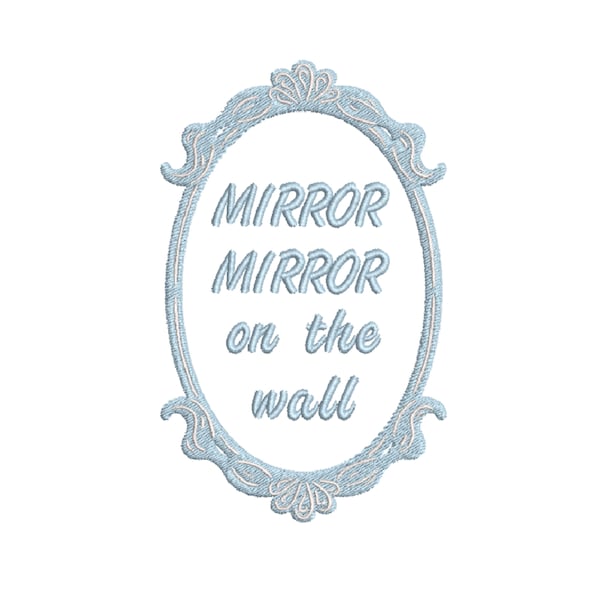 Princess Embroidery Design Mirror Mirror Fairy Tale Design For Hoodies T Shirts