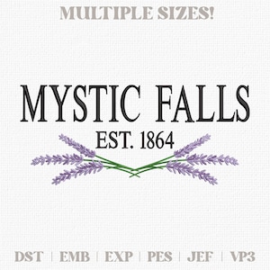 Mystic Falls Embroidery Design Instant Download Vampire City Embroidery TVD 1864