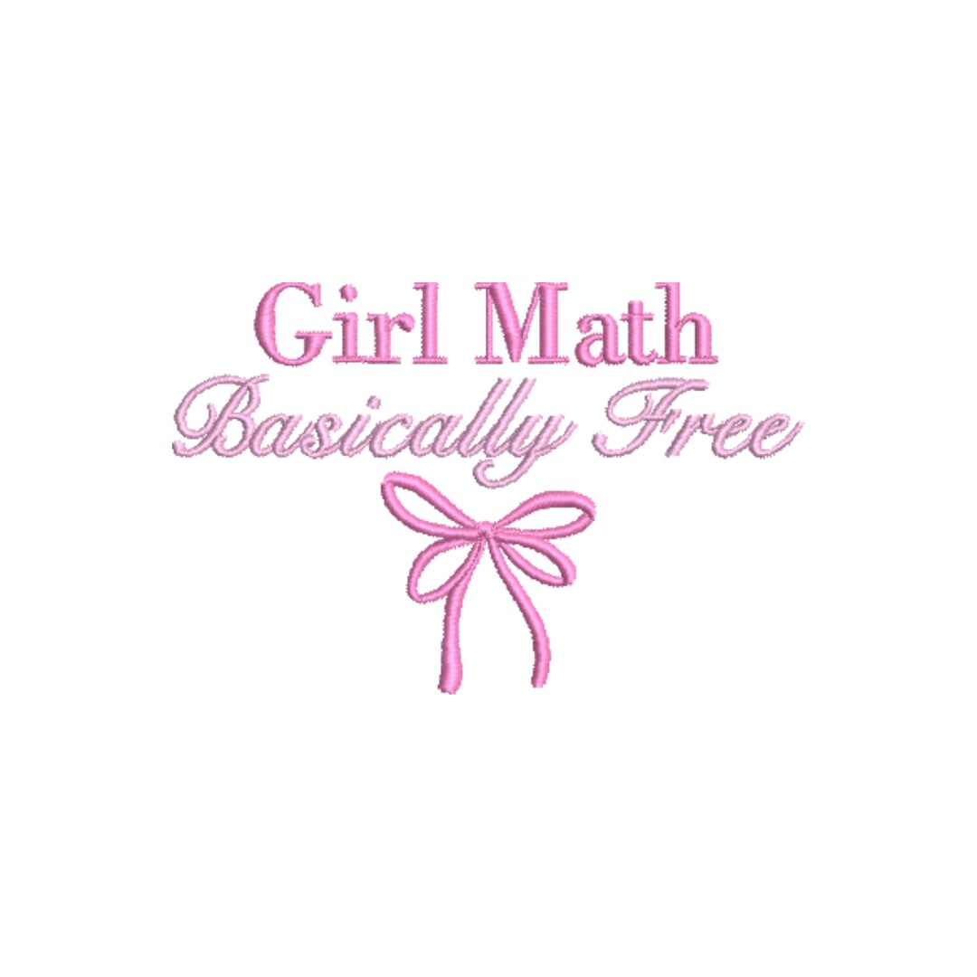 Girl Math Coquette Bow Embroidery Design (digital File) - Etsy